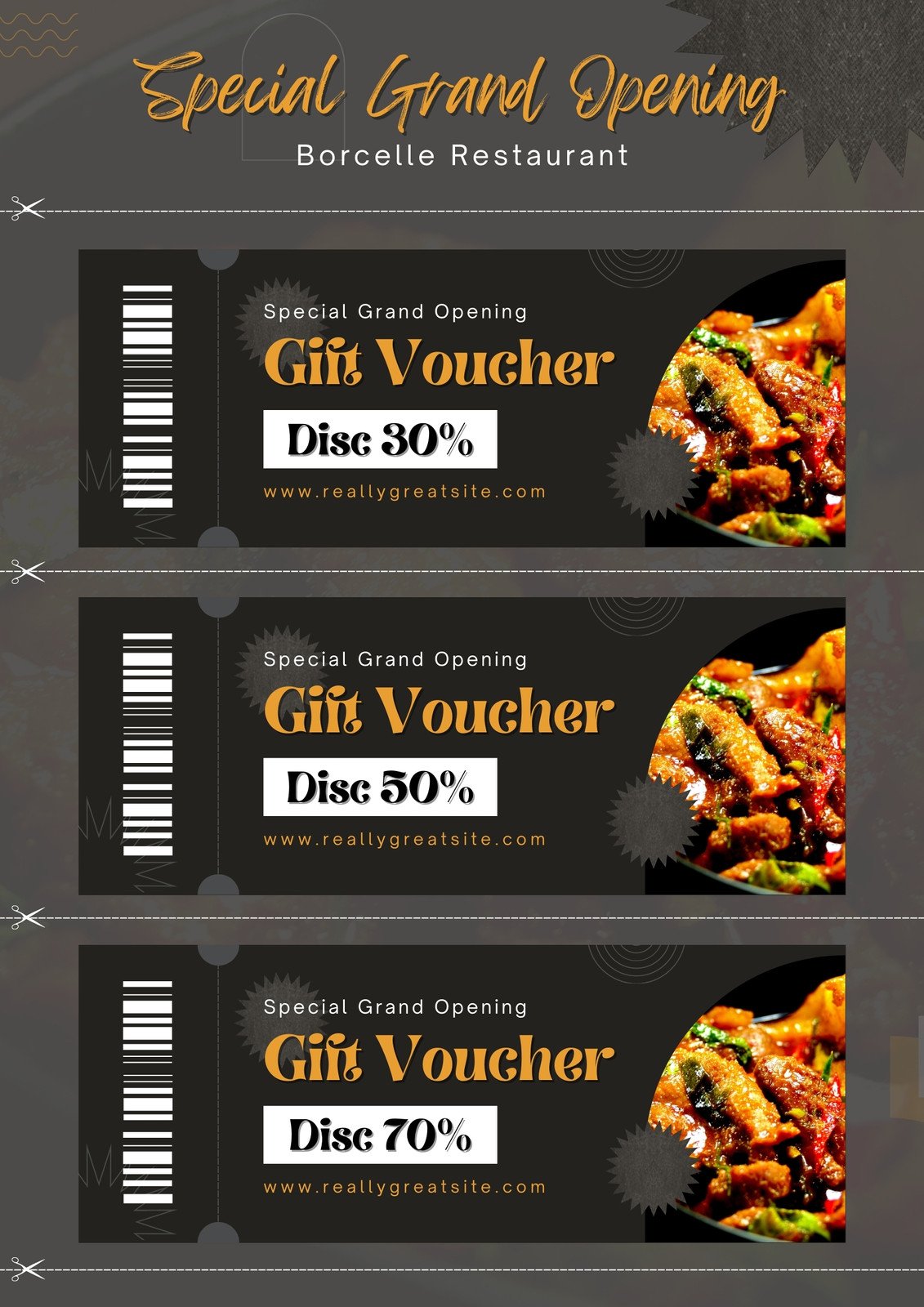 Inexpensive dining vouchers