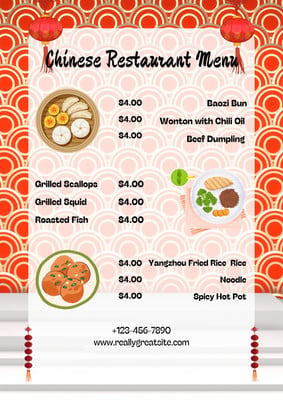 Free custom printable Chinese menu templates | Canva