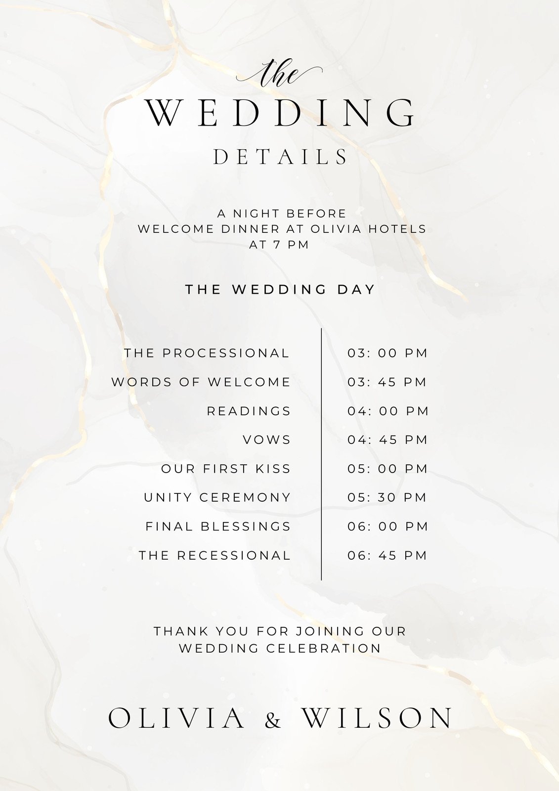 Pink Gold Elegant Wedding Itinerary Planner