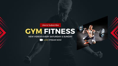 Customize 113+ Fitness YouTube Banner Templates Online - Canva