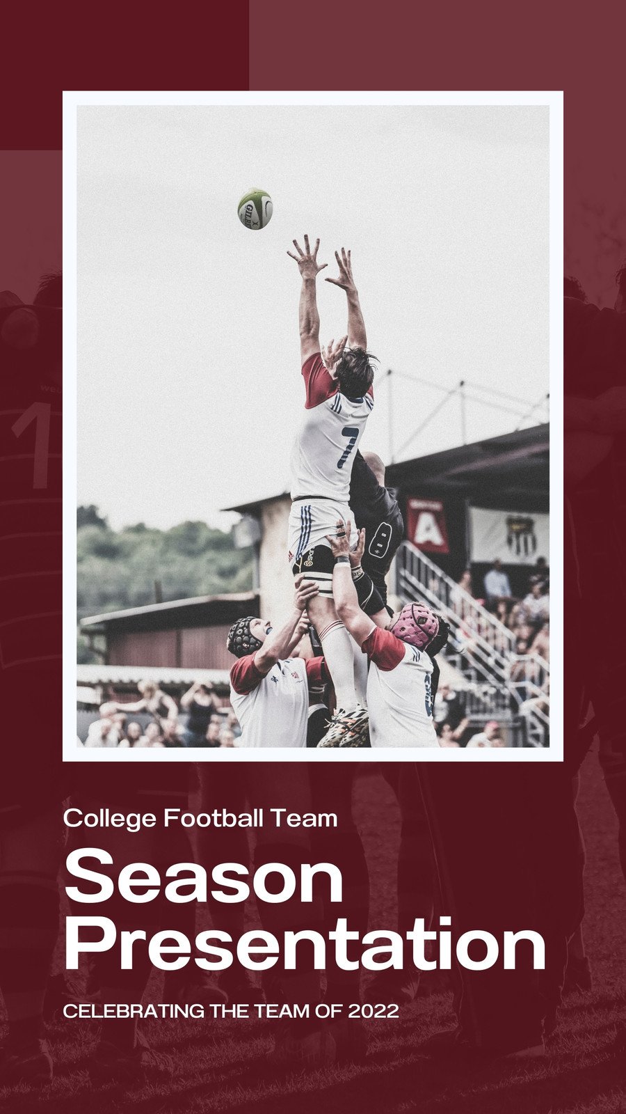 Red and White College Football Mobile-First Presentation