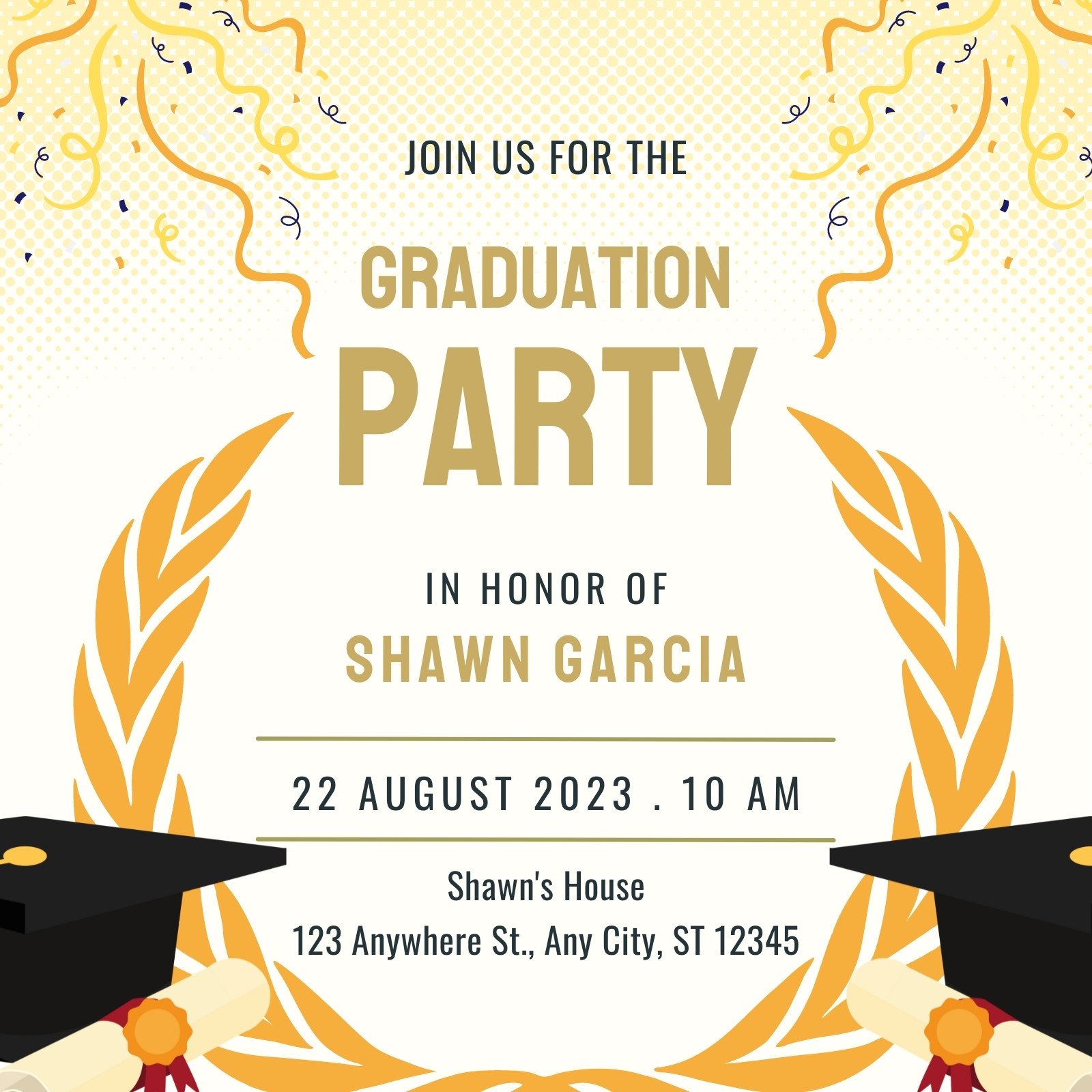 Adventure Awaits Animated Graduation Invitation Canva Template