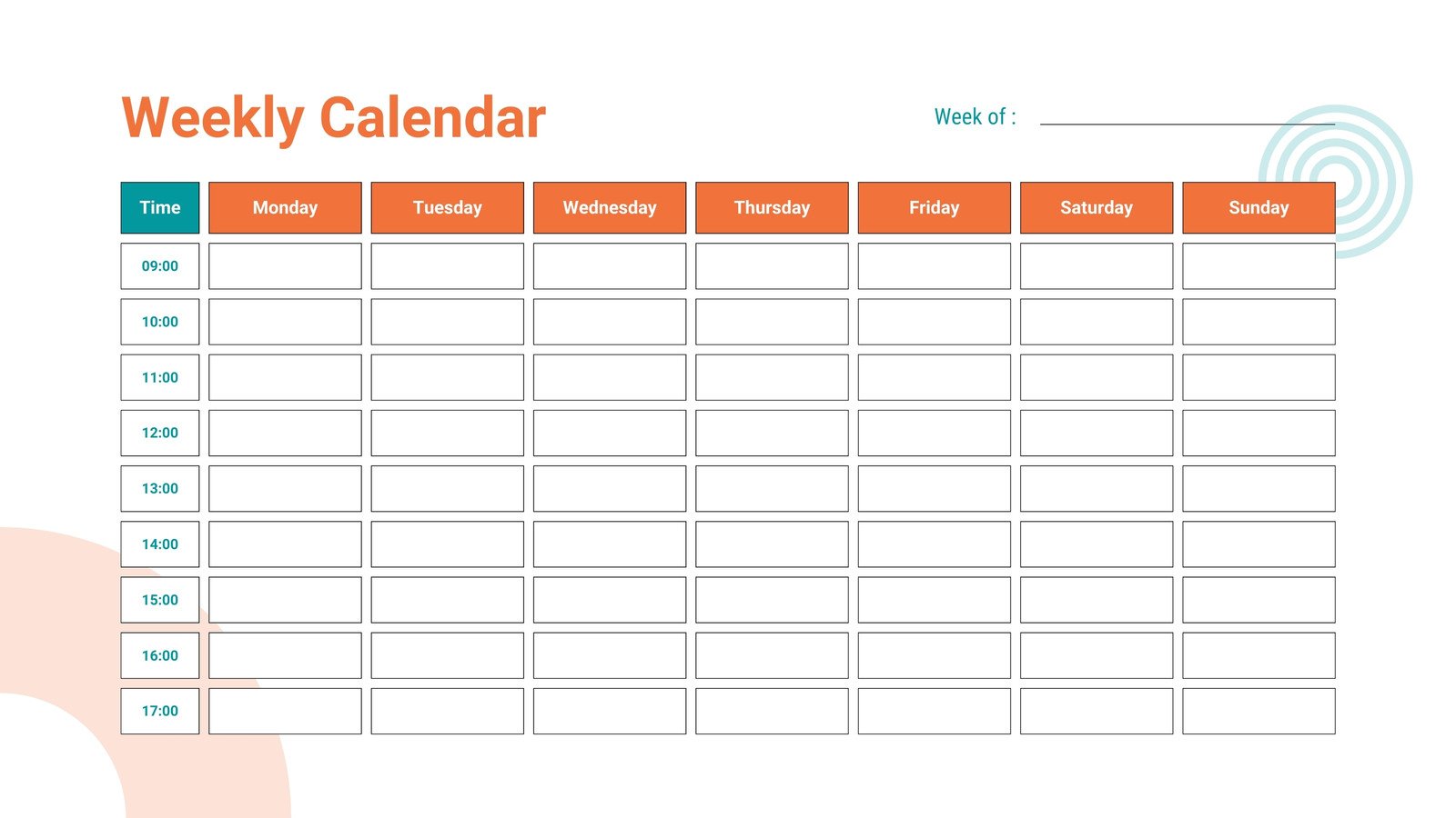 White Clean Weekly Plan Calendar 