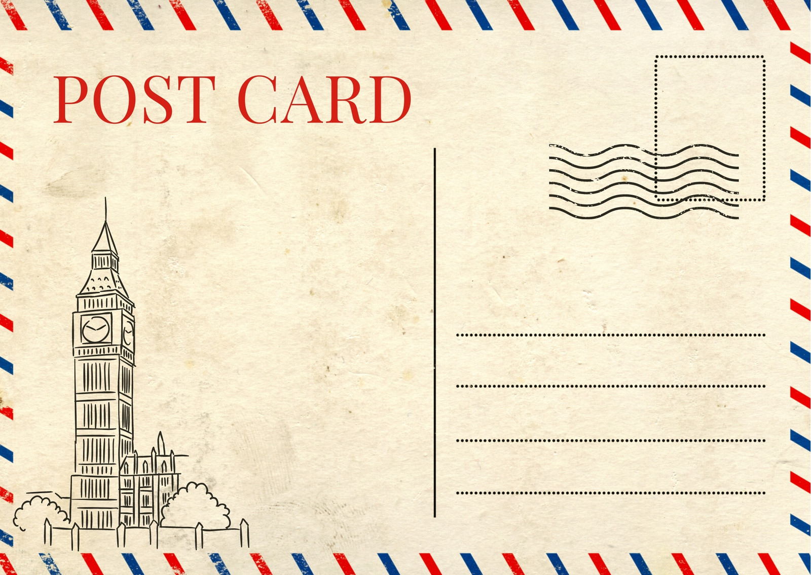 vintage travel postcard template