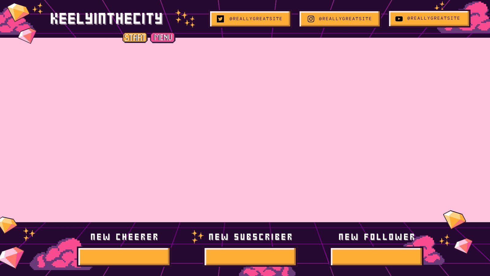 Placeit - Laser-Themed Twitch Overlay Template for a Just Chatting