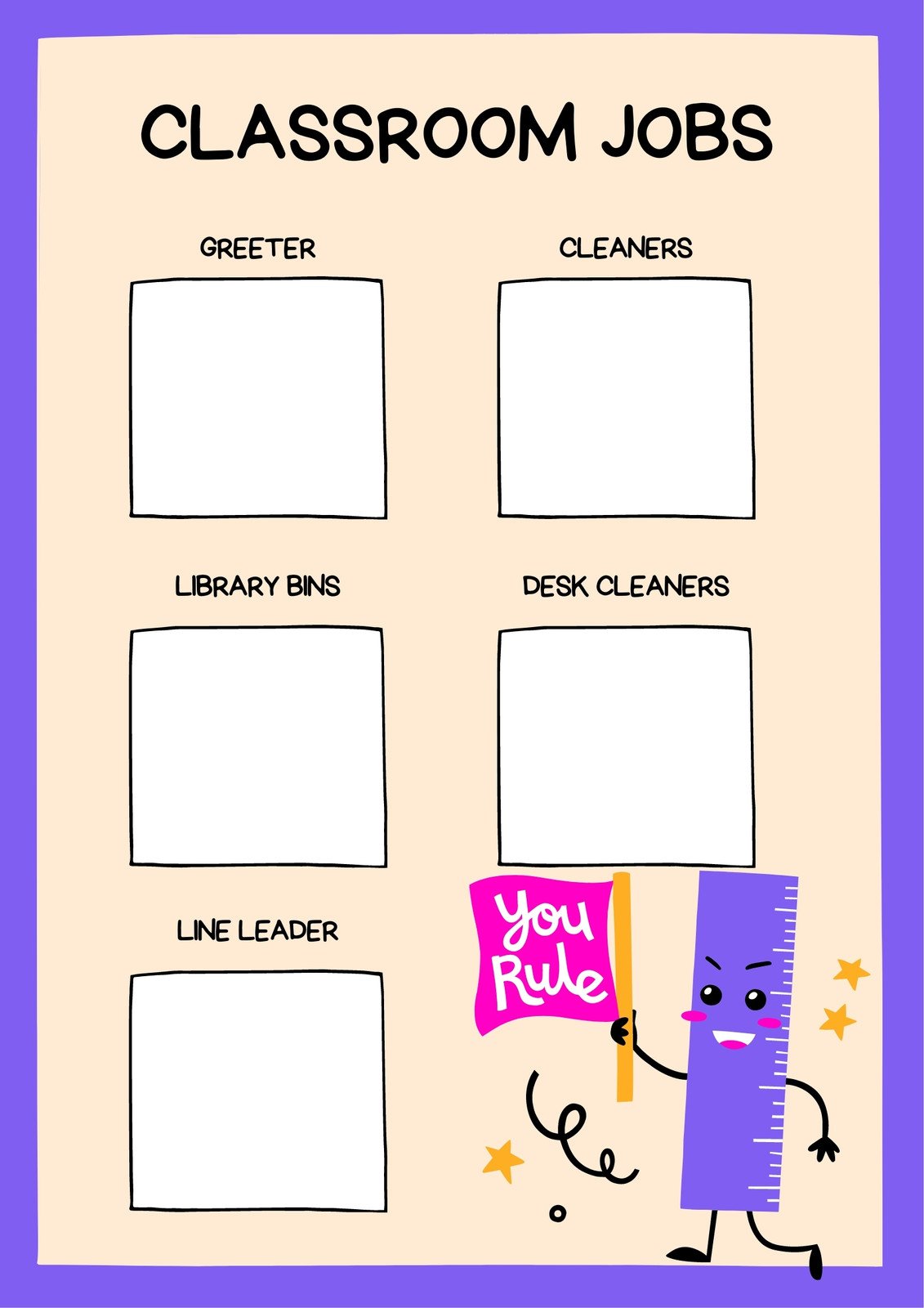classroom cleaners chart