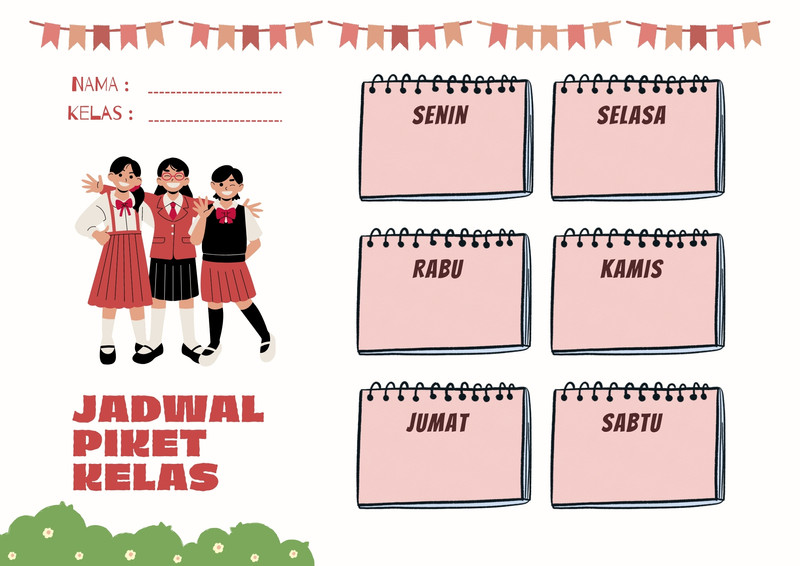 Gunakan Template Jadwal Kelas Keren Gratis Canva 0300