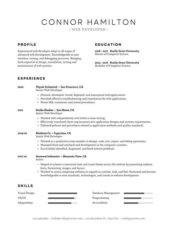 Free printable, customizable minimalist resume templates | Canva