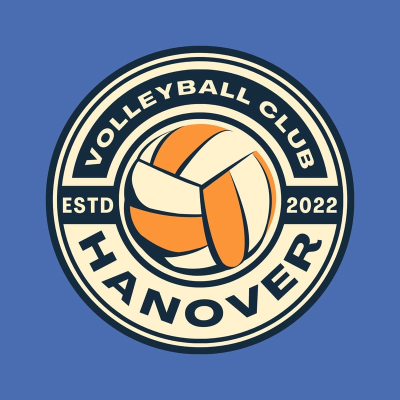 Volleyball logo the emblem of team Royalty Free Vector Image