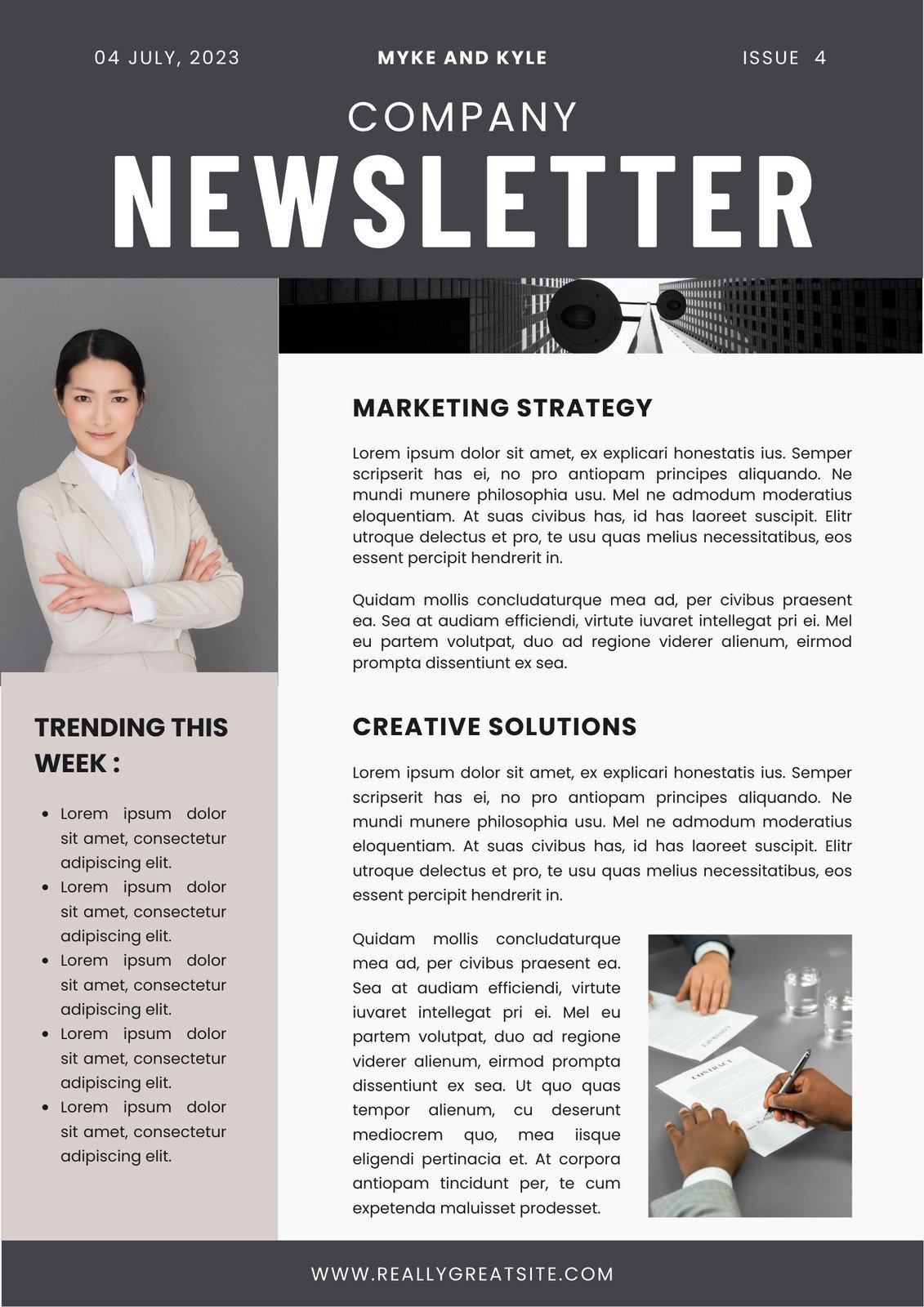 Free and customizable professional newsletter templates