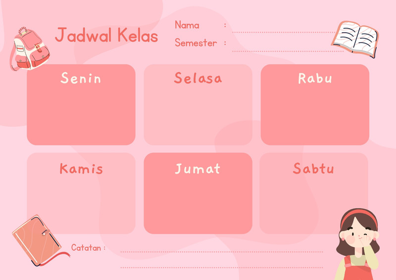 Gunakan Template Jadwal Kelas Keren Gratis Canva 8415