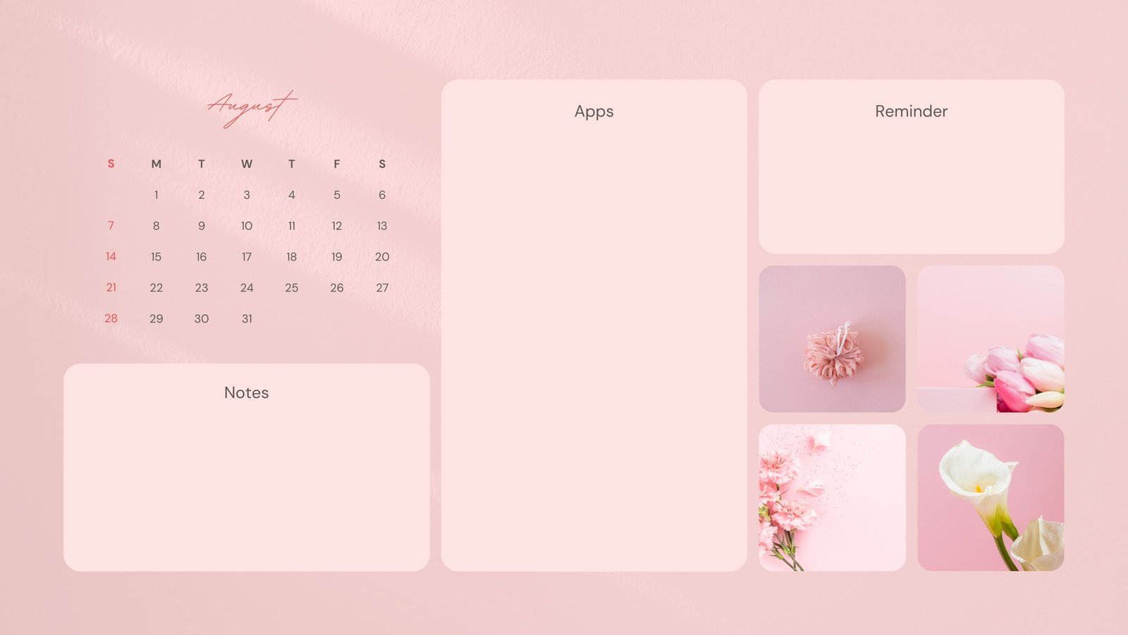 Free custom desktop organizer wallpaper templates