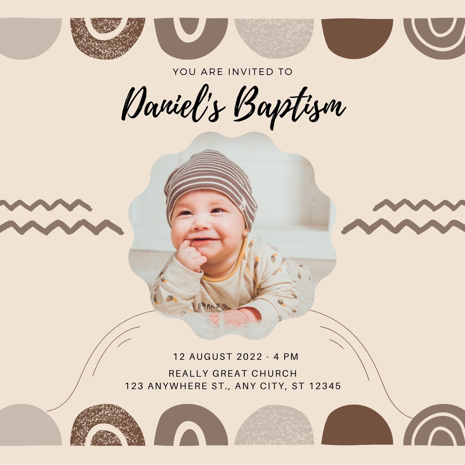 Free printable, customizable baptism invitation templates | Canva