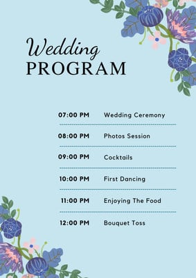 Free, custom printable wedding program templates | Canva