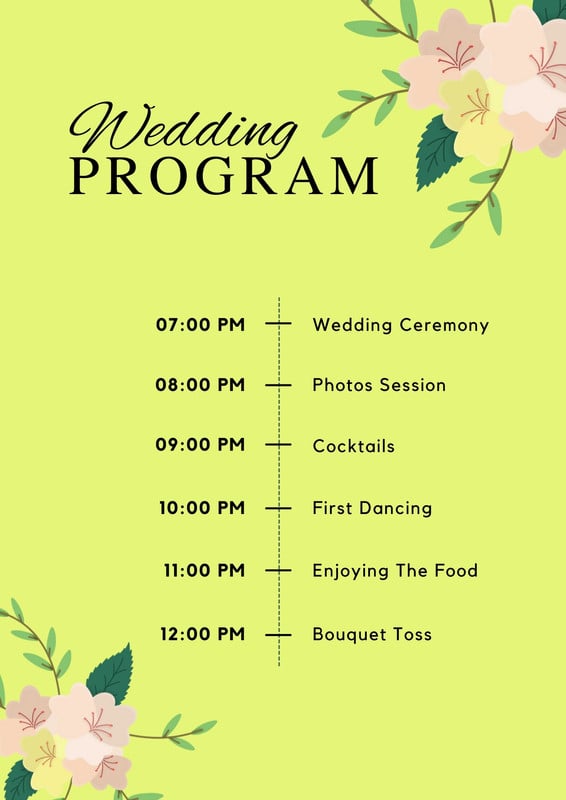 Free, custom printable wedding program templates | Canva