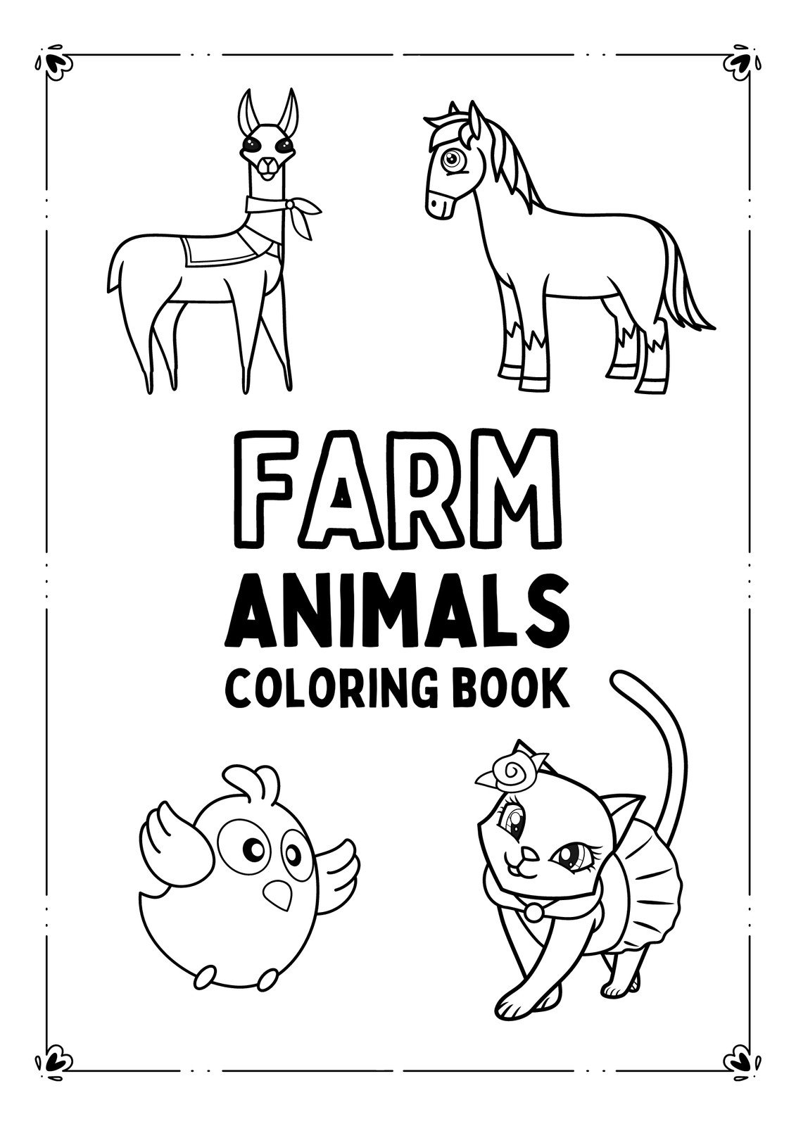 Farm Animal Coloring Page – Tim's Printables