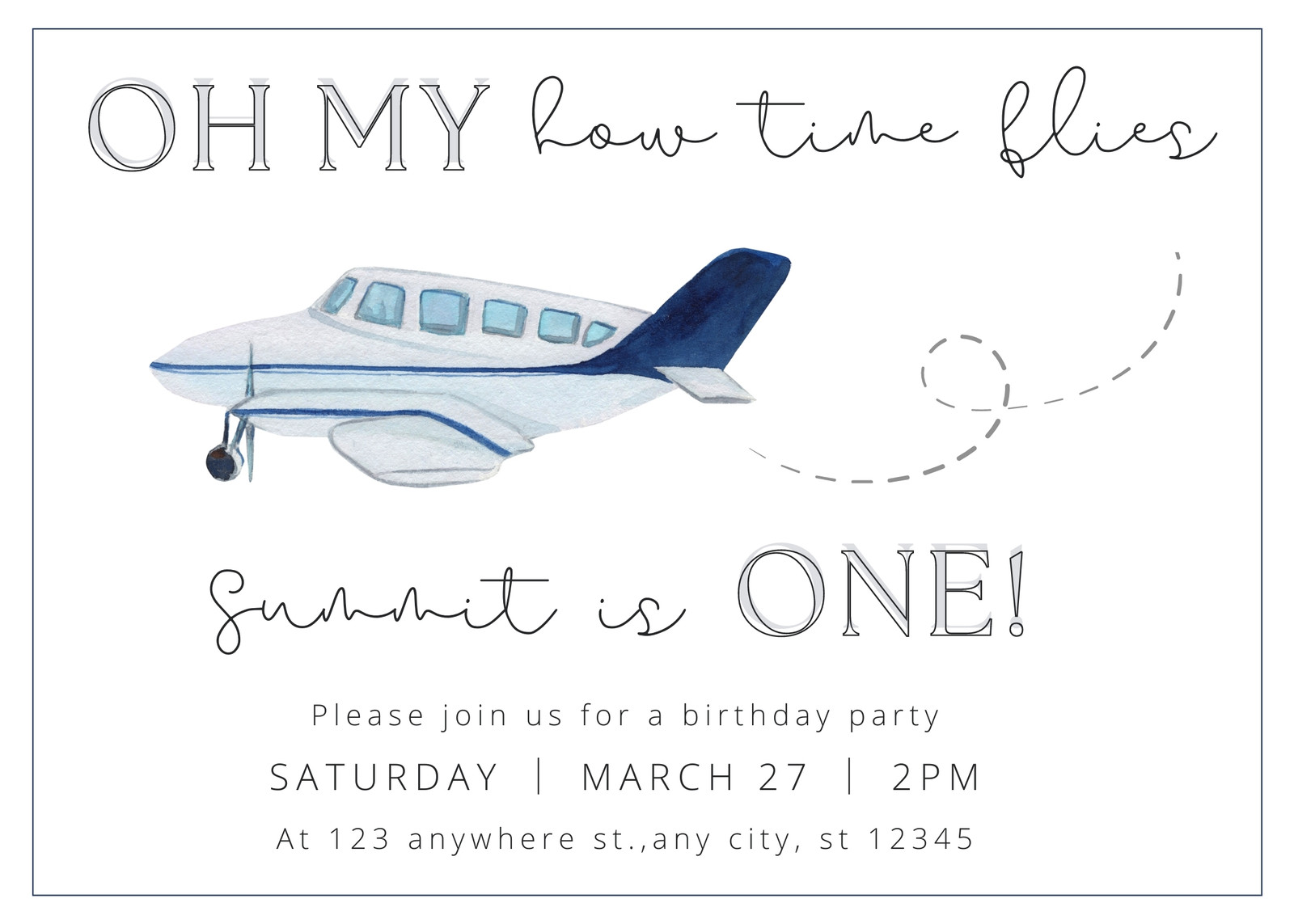 Airplane Birthday Invitation Airplane Ticket Party Invite Boy 