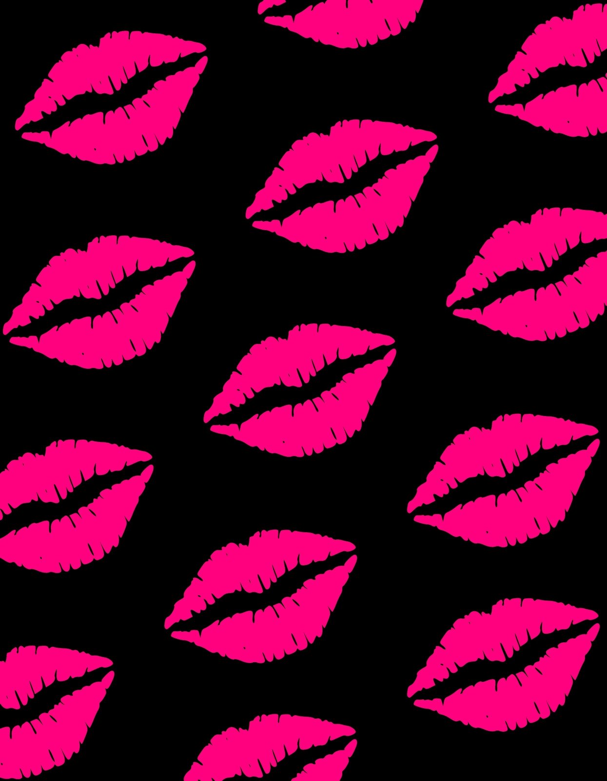 Lipstick Kiss Mark With Black Background