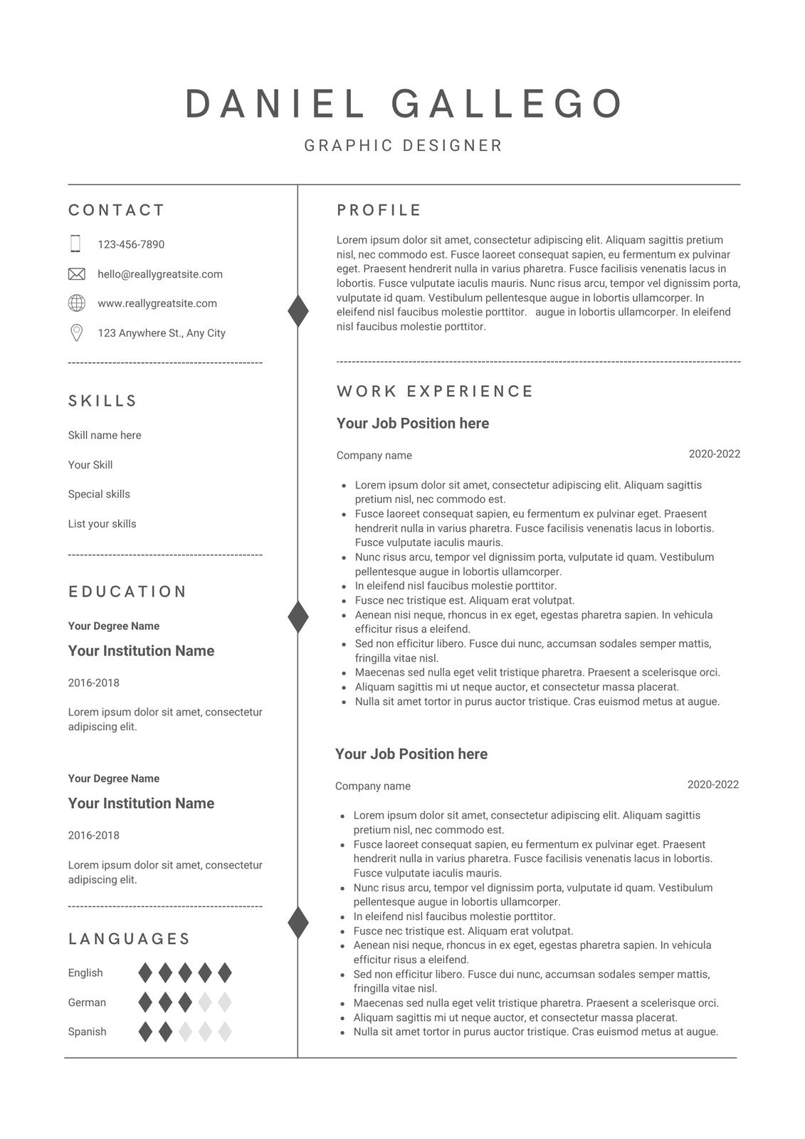Free printable resume templates you can customize | Canva
