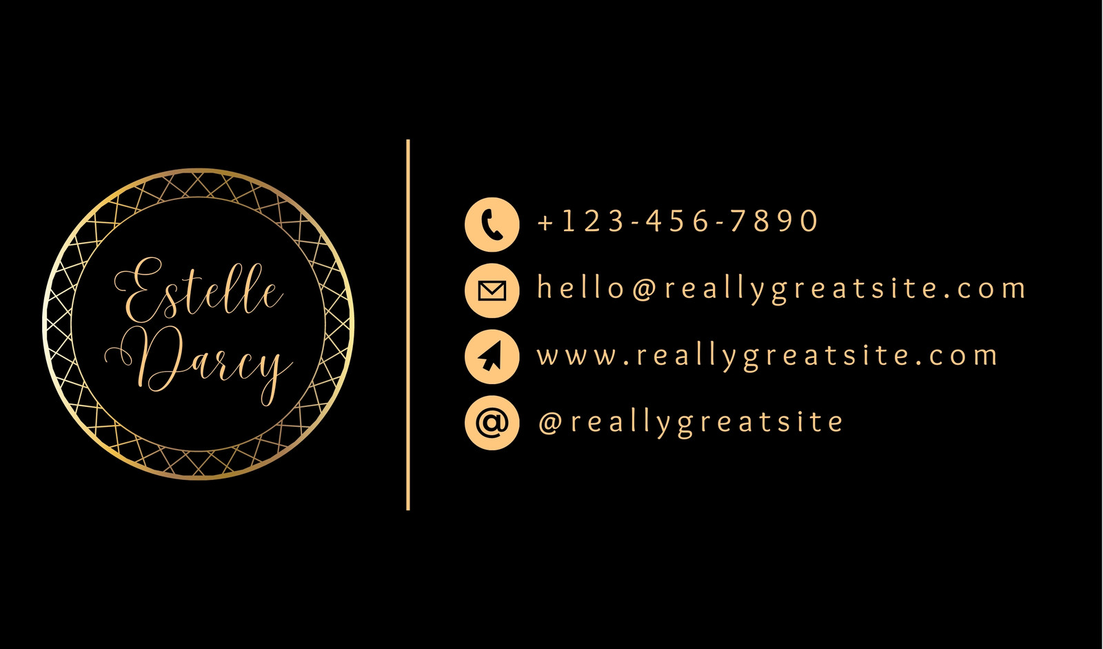 Minimal Black and Gold Personal Business Card