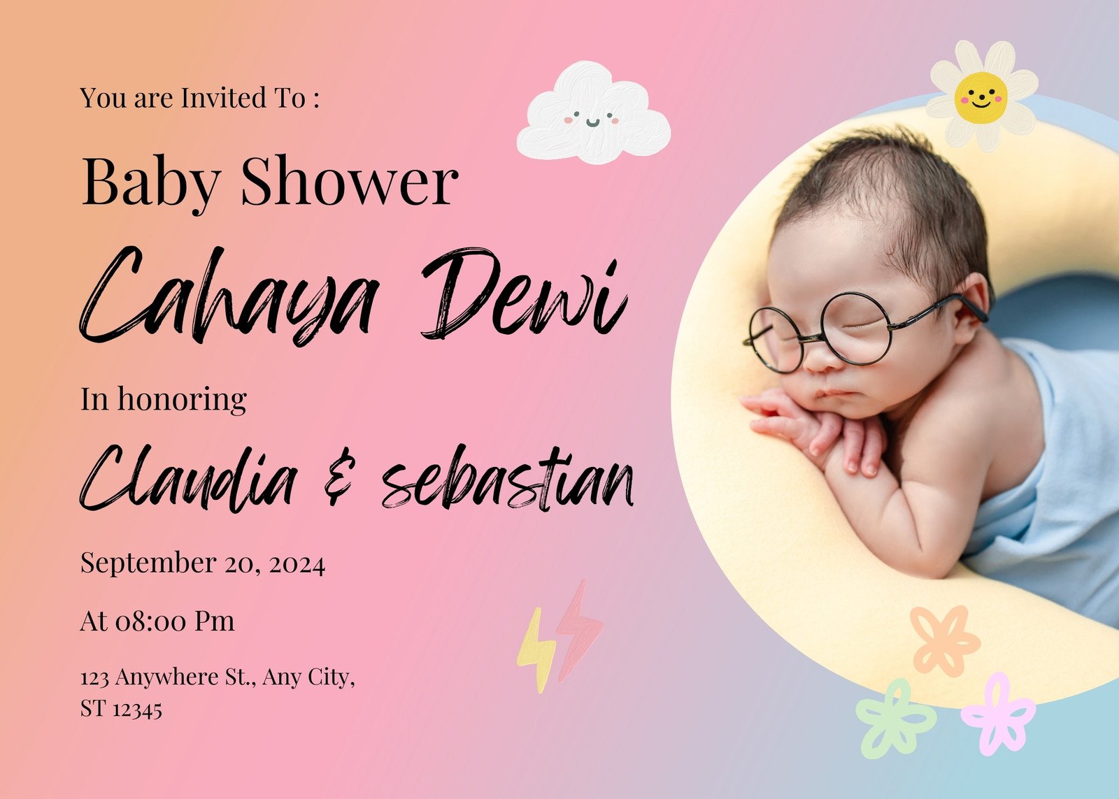 Baby Shower Video Invitation Template Animated Invitation Instant Down