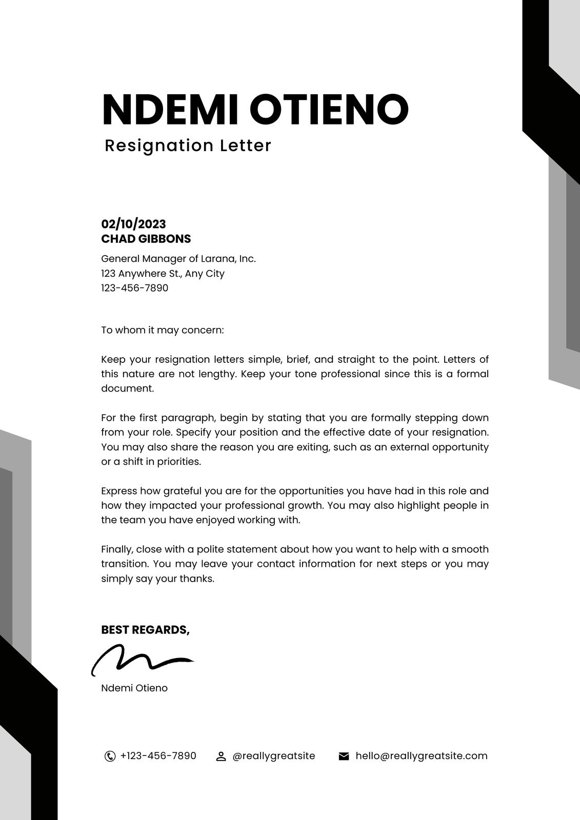 Canva Black   Grey Clean Modern Resignation Letter FSgE43tgR28 