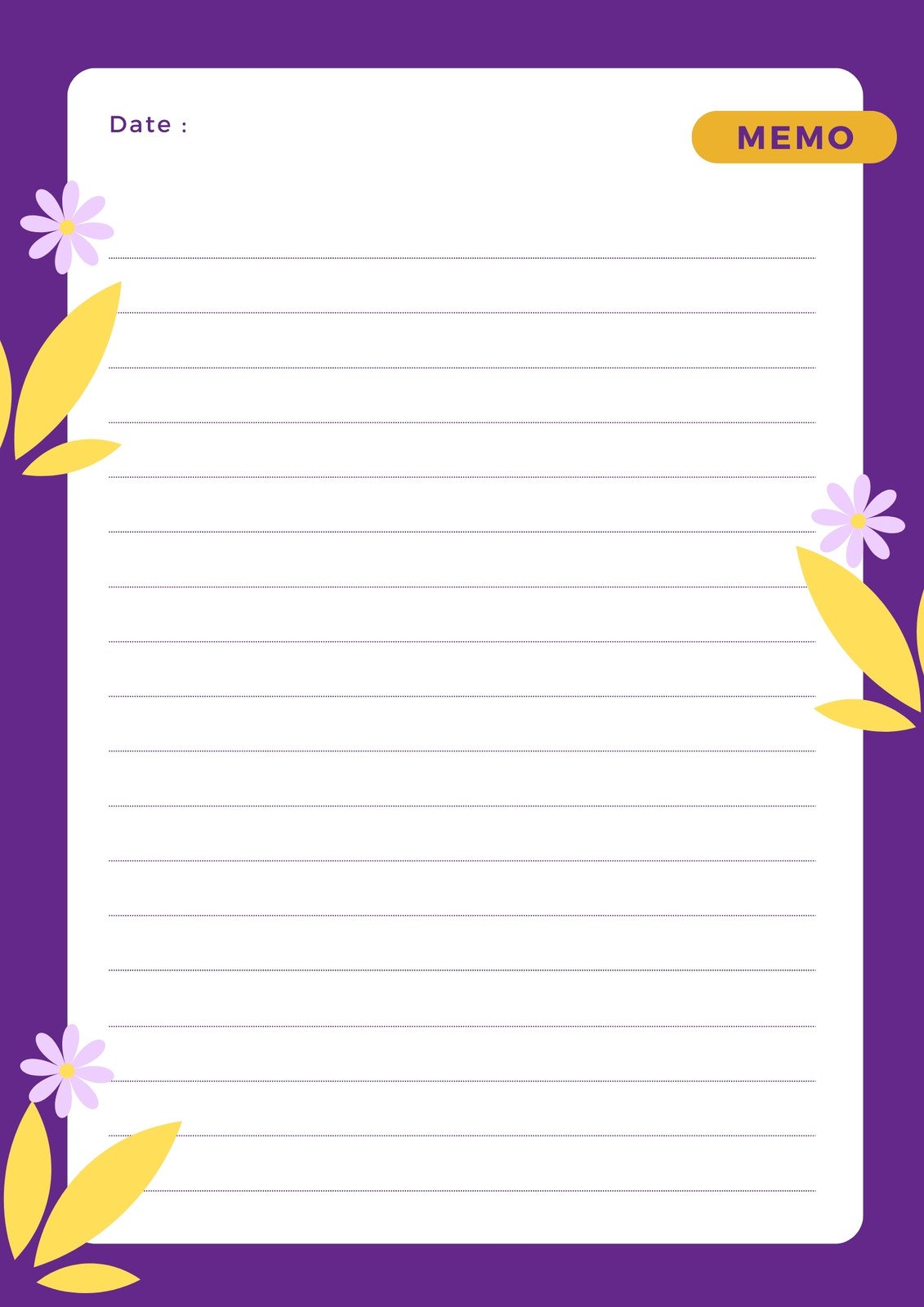 Simple A4 Memo Lined Paper - Templates by Canva