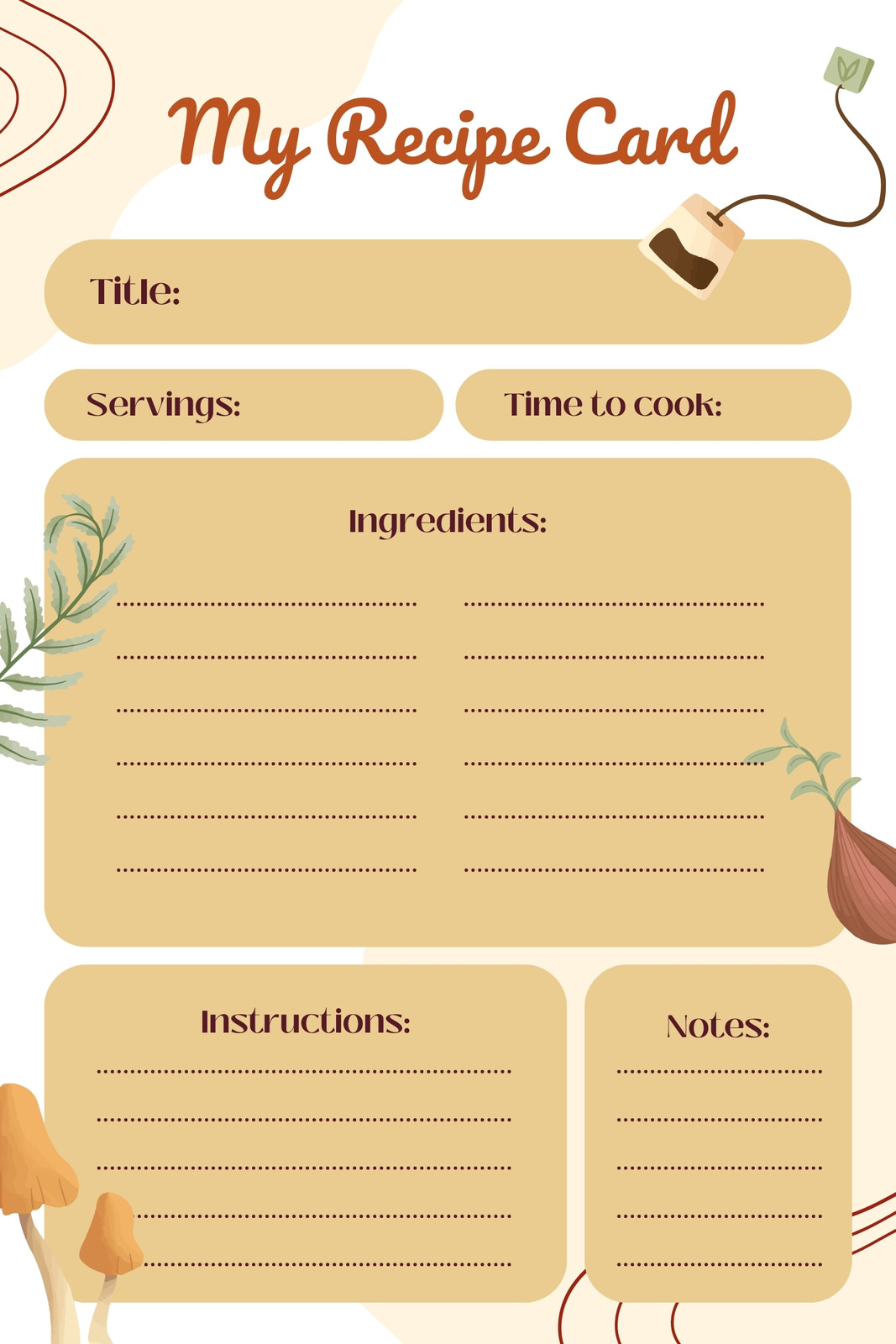 Editable Recipe Card Divider Template Printable Index Card Size 3x5 4x6 5x7  Easy Category for Recipe Box Digital File Instant Download PDF 