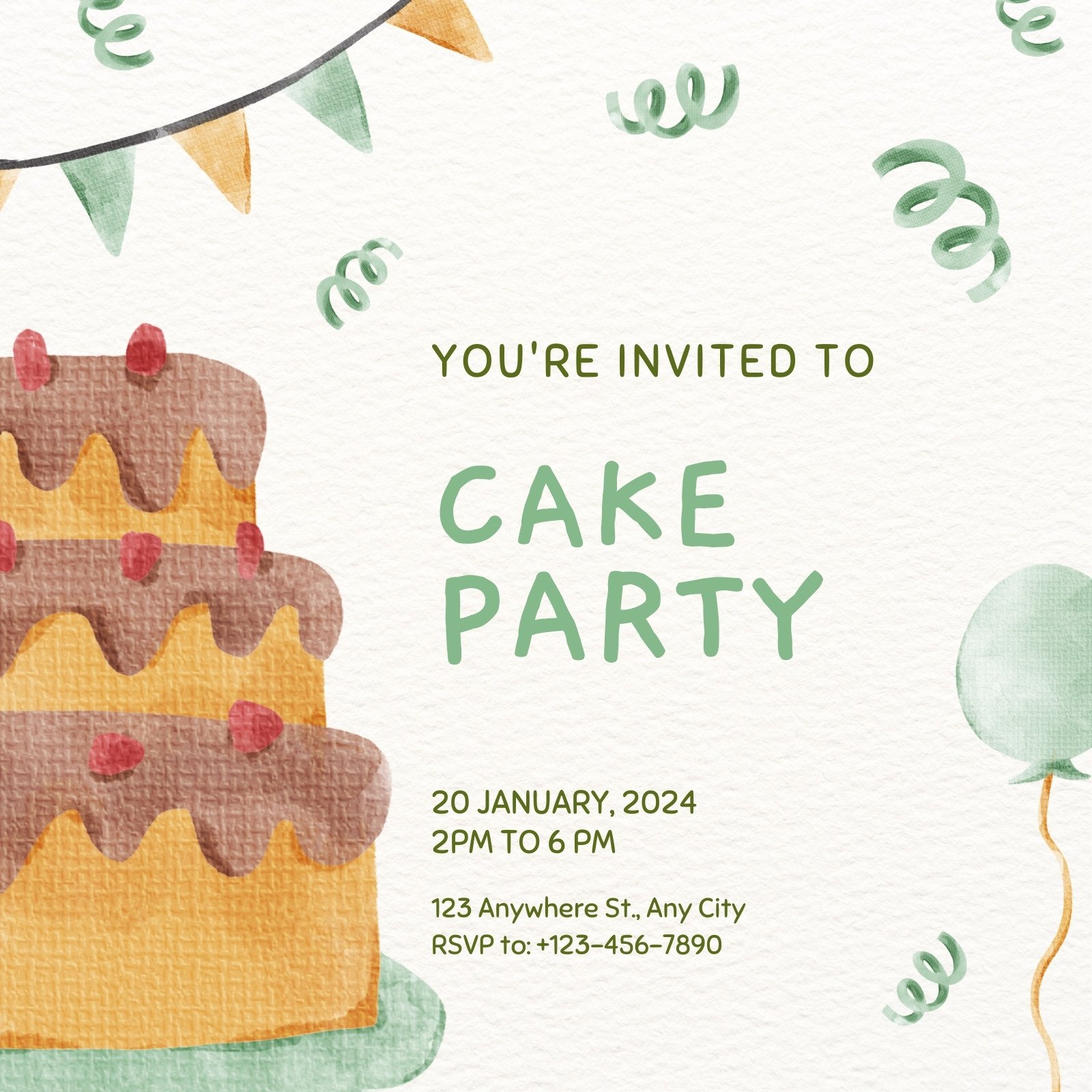 Birthday Invitation - Cake Stand
