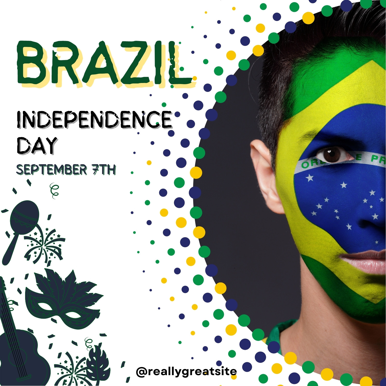 Brazil independence day social media post Template