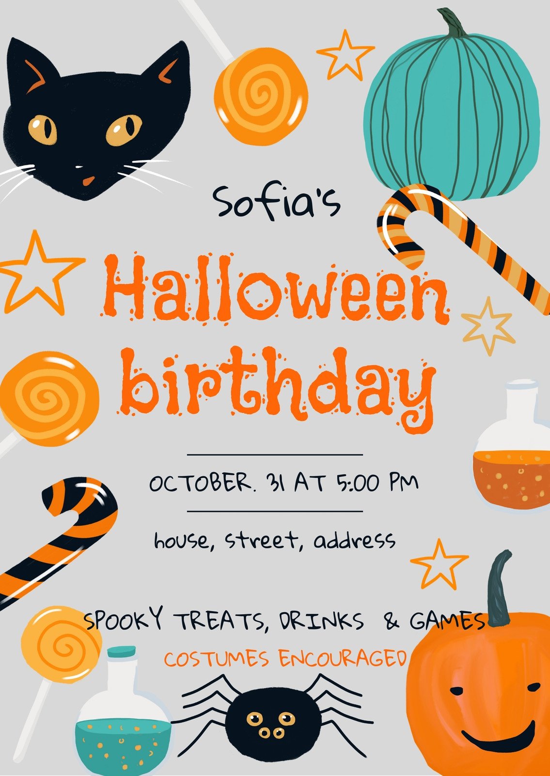 free printable halloween birthday invitations