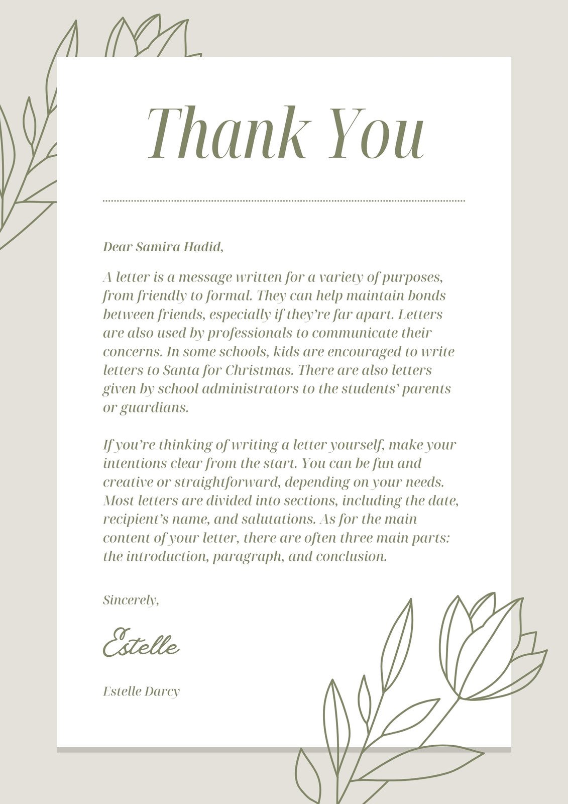 professional thank you letter