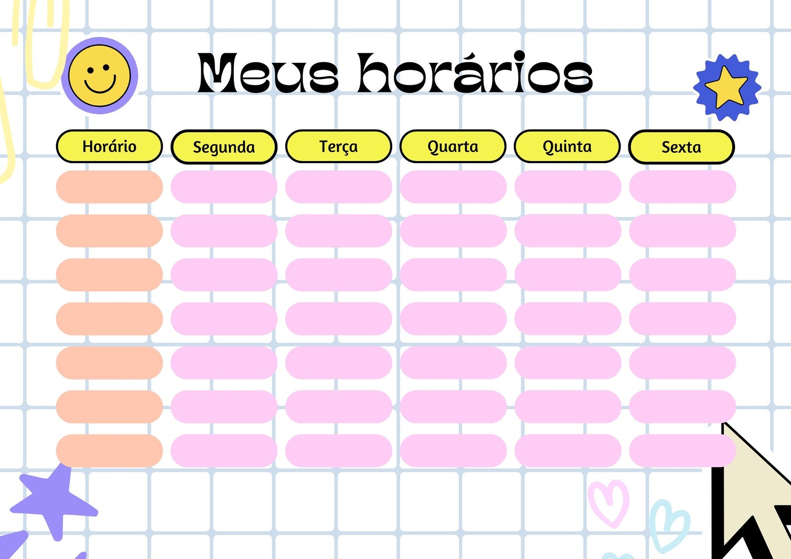 Canva Tabela De Horário De Aulas Caderno Rosa E Amarelo AeFF XT8Kis 