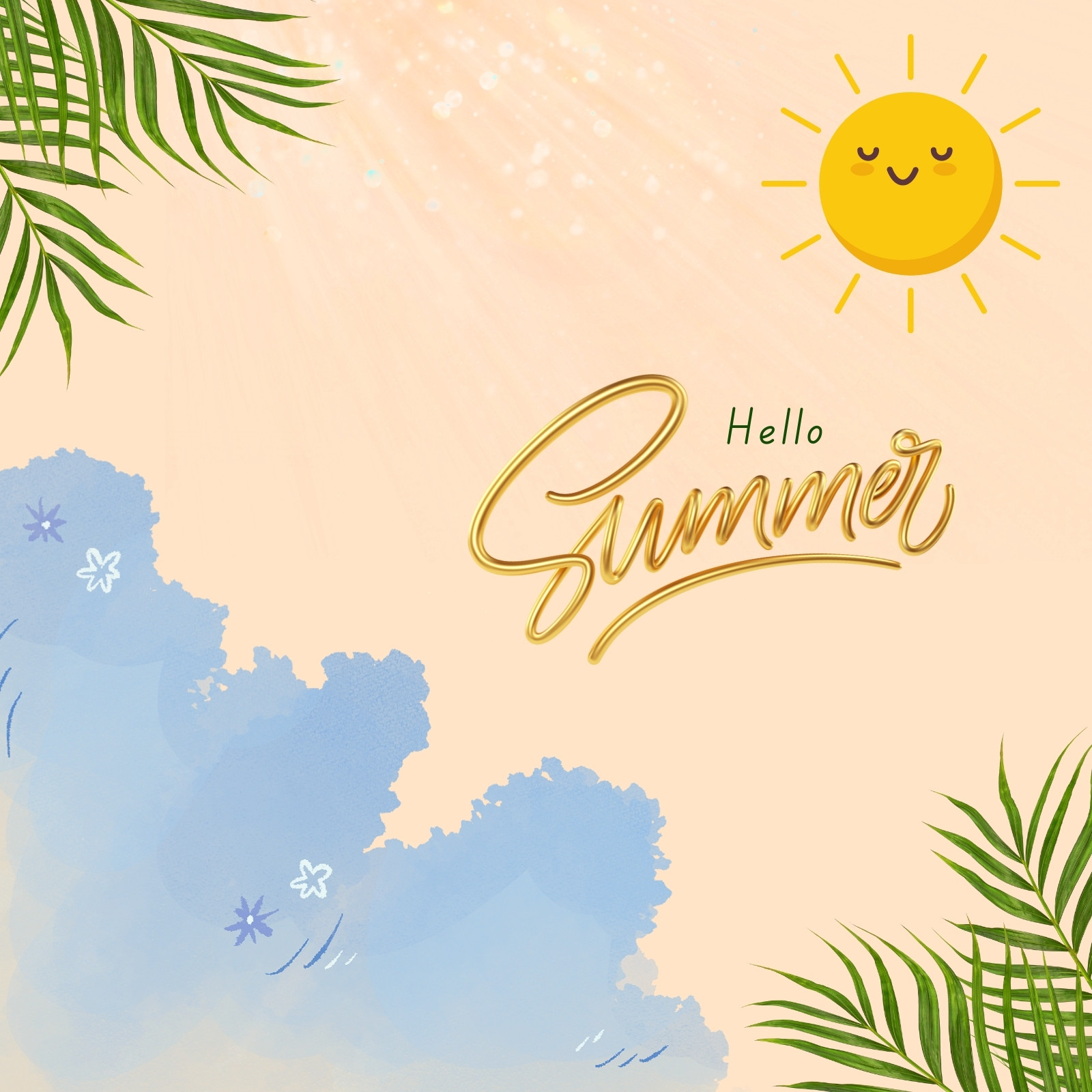 hello to summer time Template