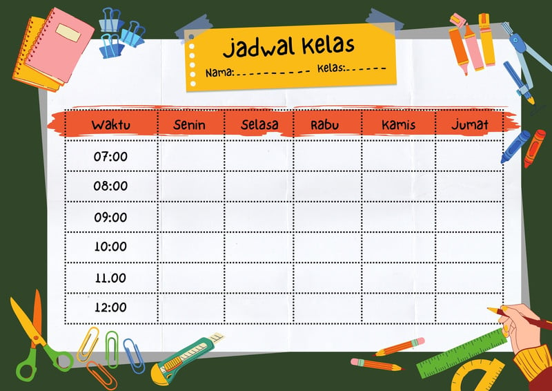 Gunakan Template Jadwal Kelas Keren Gratis Canva 8546