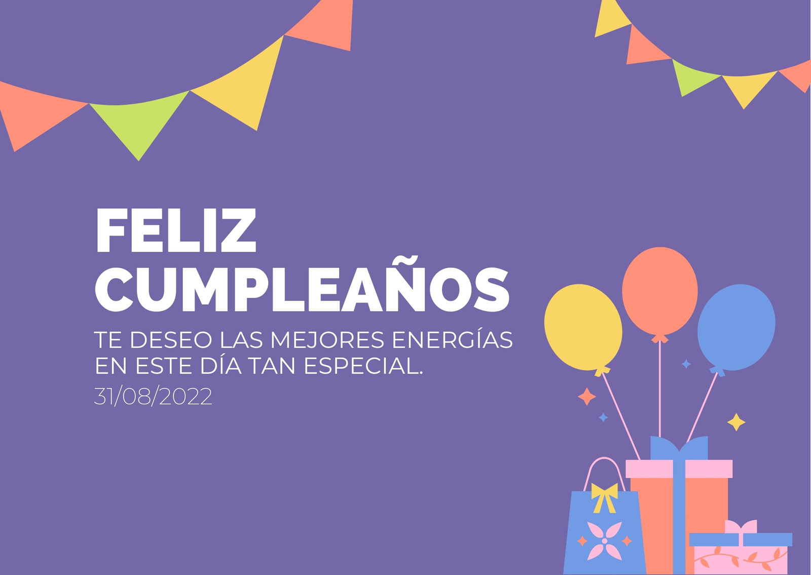 feliz cumpleaños en 2022  Postales de feliz cumpleaños, Mensaje