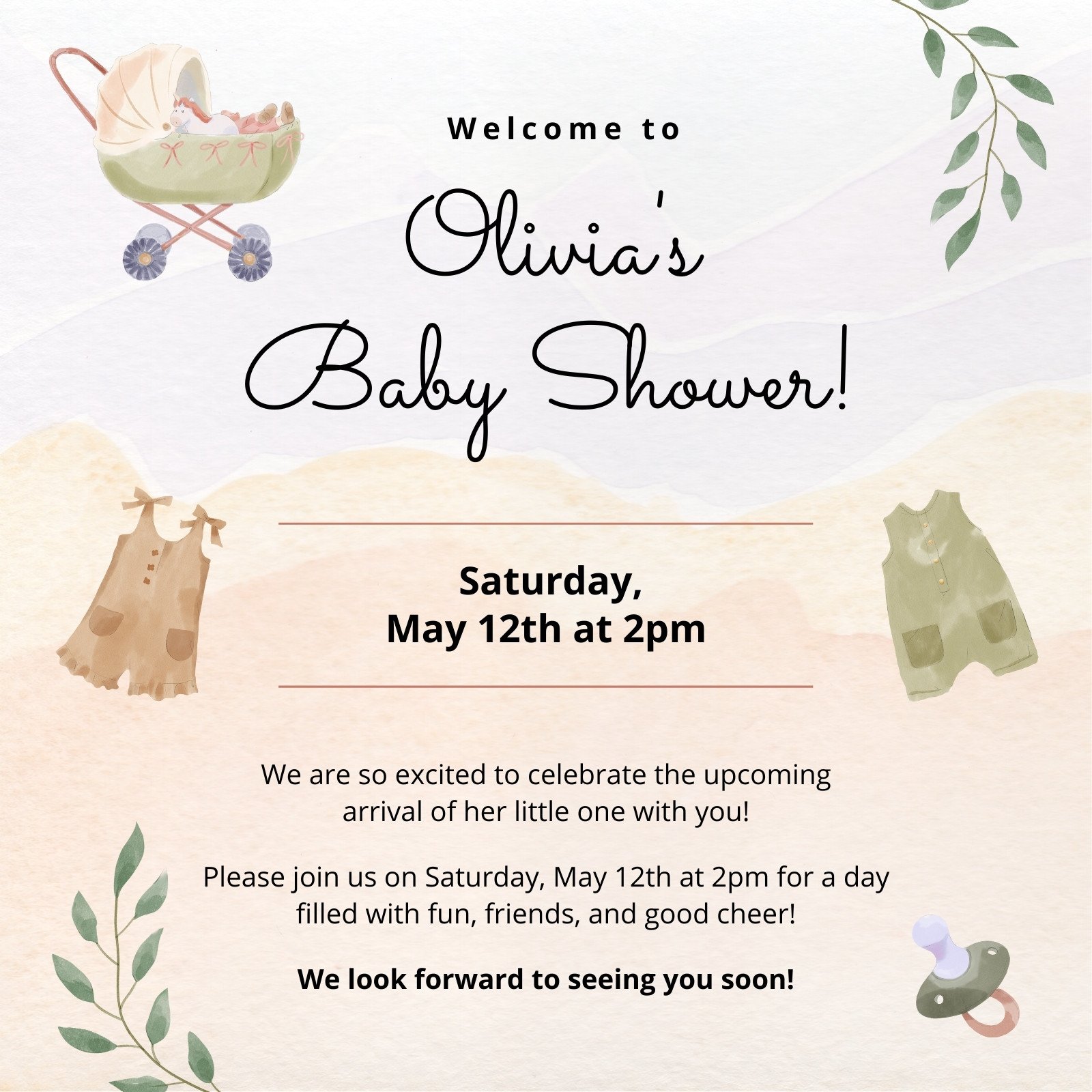 Free, custom printable baby shower invitation templates | Canva