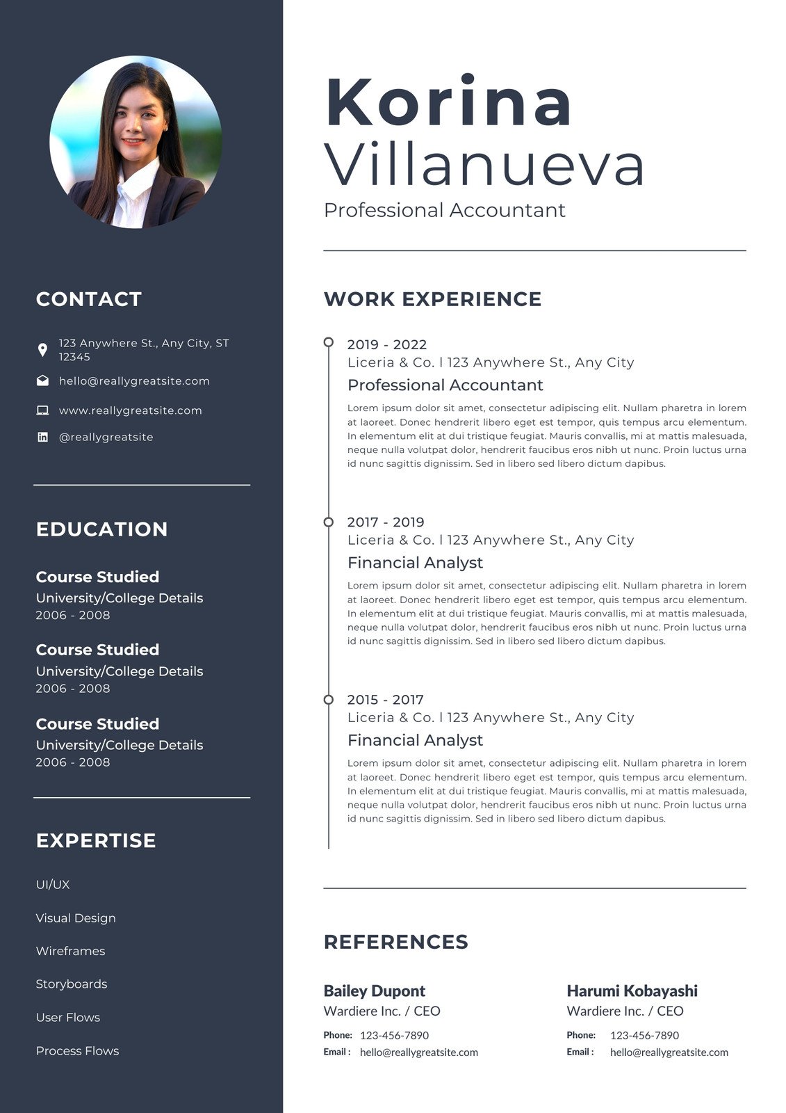 Page 4 - Free professional simple resume templates to customize | Canva
