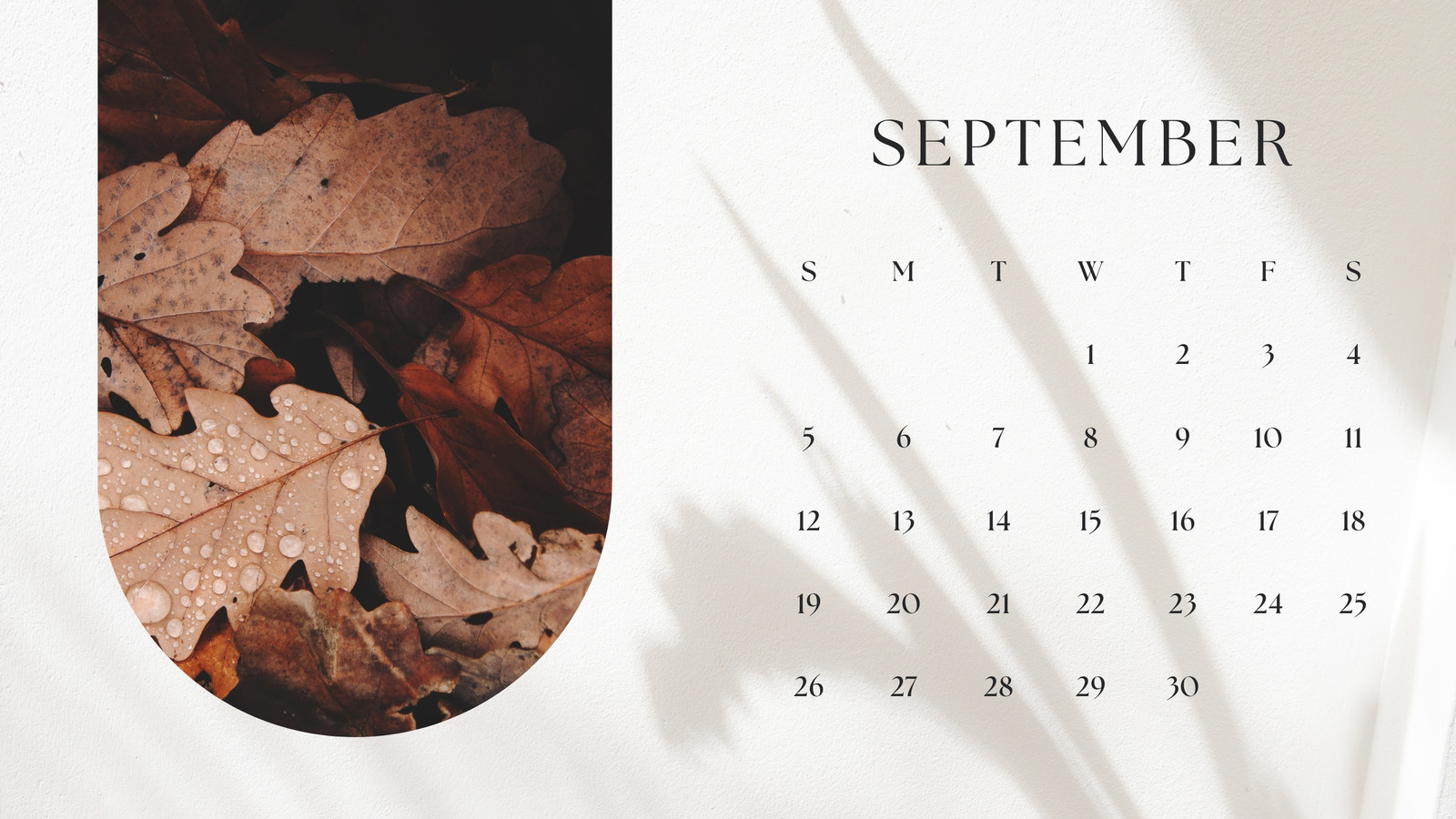 September 2018 Free Desktop Calendar from Marmalead