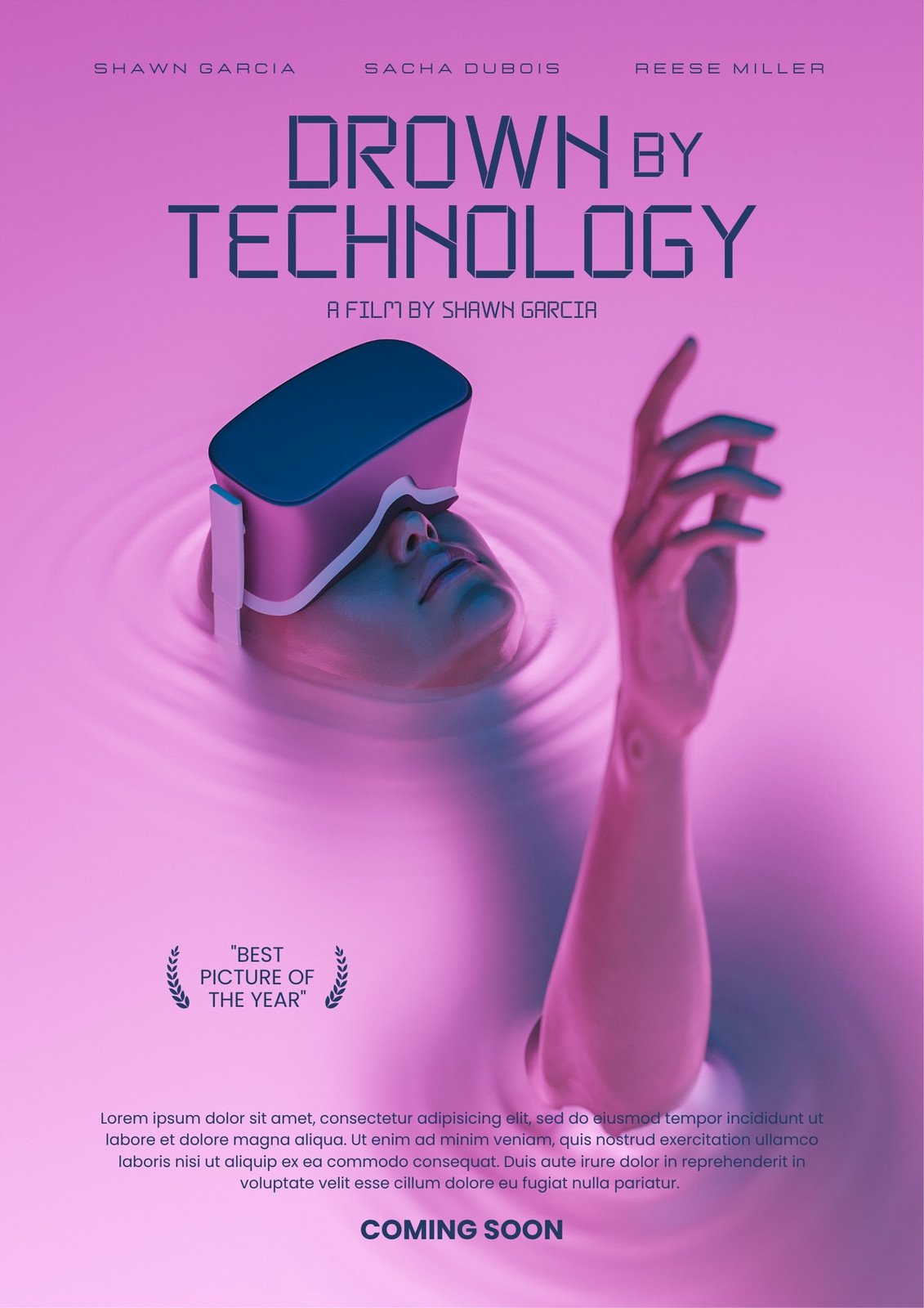 Purple artictic futuristic drown by technology movie poster