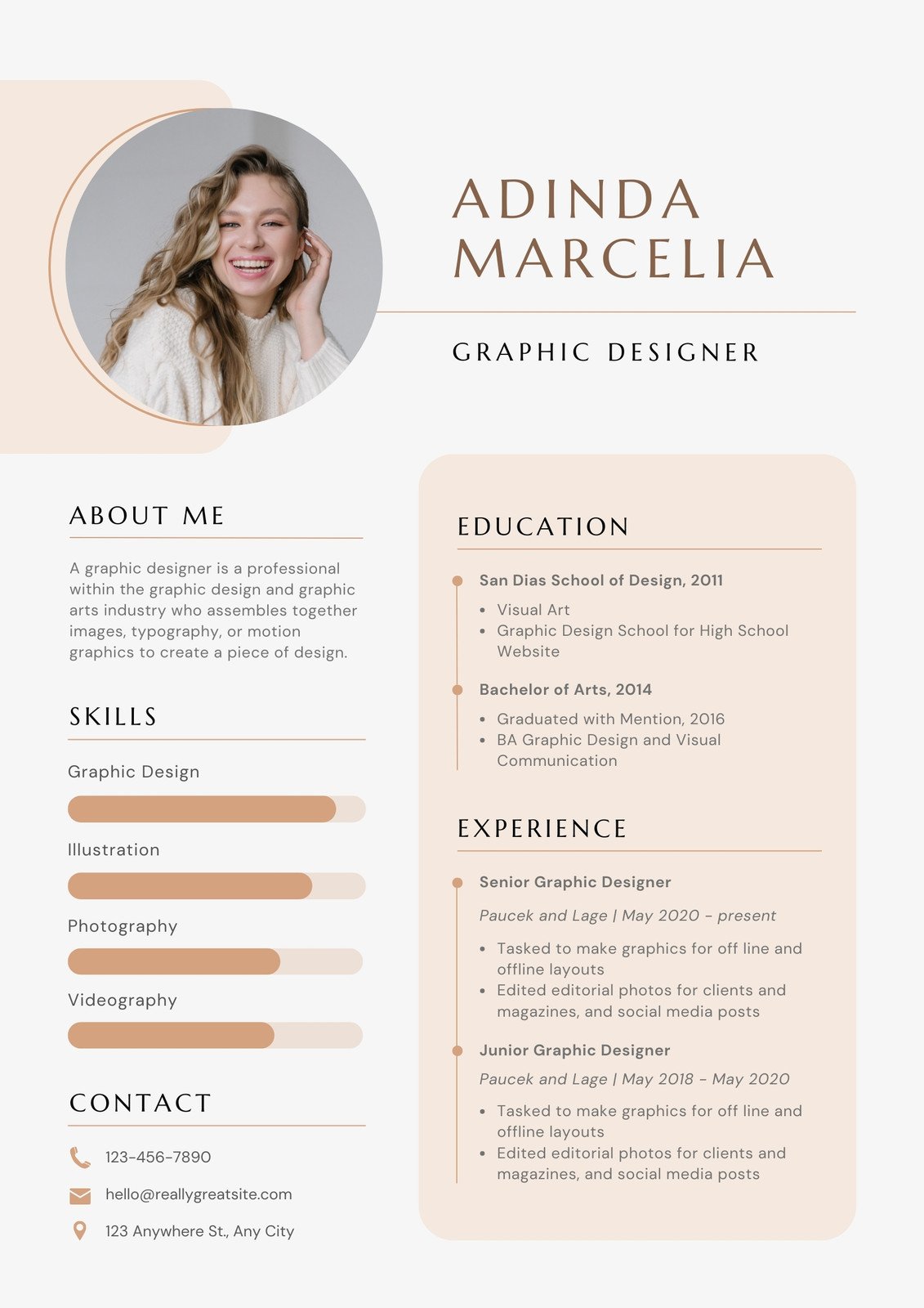 Orange Graphic Designer Resume