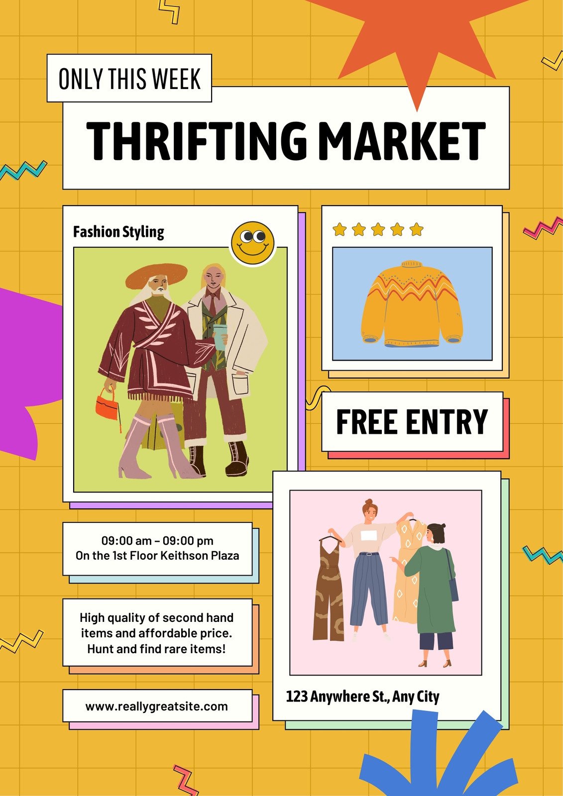 Kids' Clothes Sale Offer In Yellow Online Poster A2 Template - VistaCreate