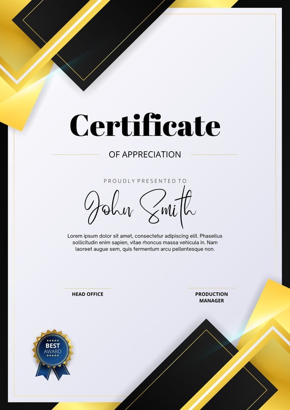 worlds best boss certificate