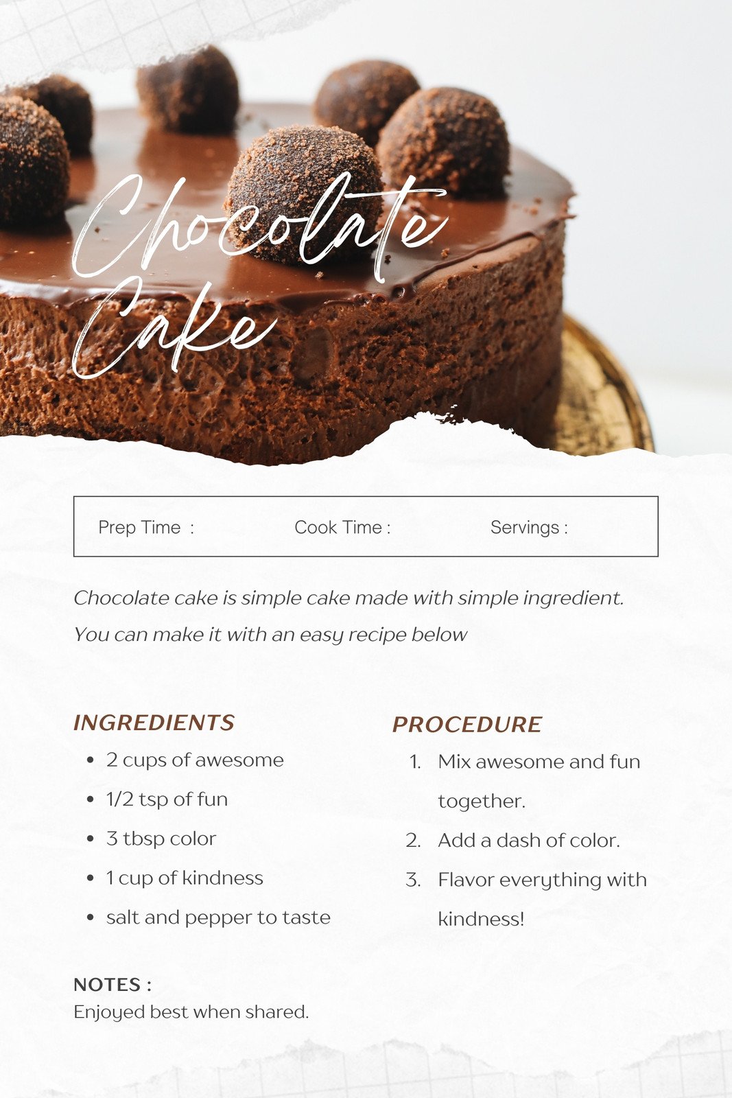 Moist Chocolate Cake - Style Sweet
