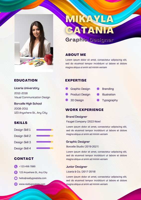 Page 5 Free Custom Printable Colorful Resume Templates Canva 7639