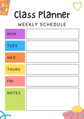weekly college planner