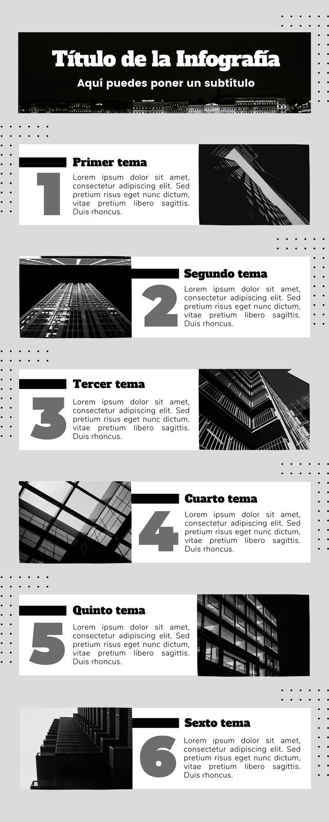 Infografía de pasos Minimalista Fotográfica Moderna Blanco Negro