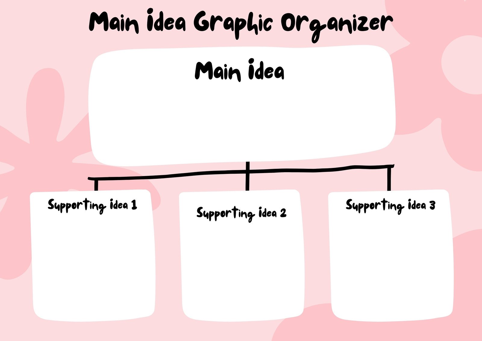 Pink Simple Playful Main Idea Graphic Organizer Graph Template