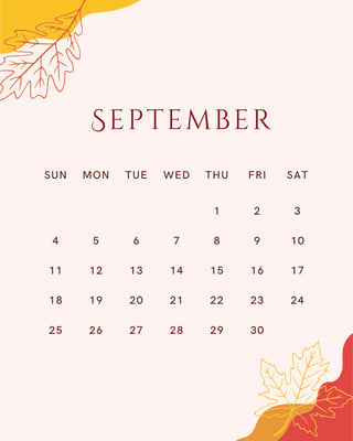 Page 5 - Free and customizable september templates