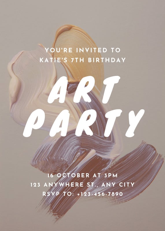 Free printable, custom art party invitation templates | Canva